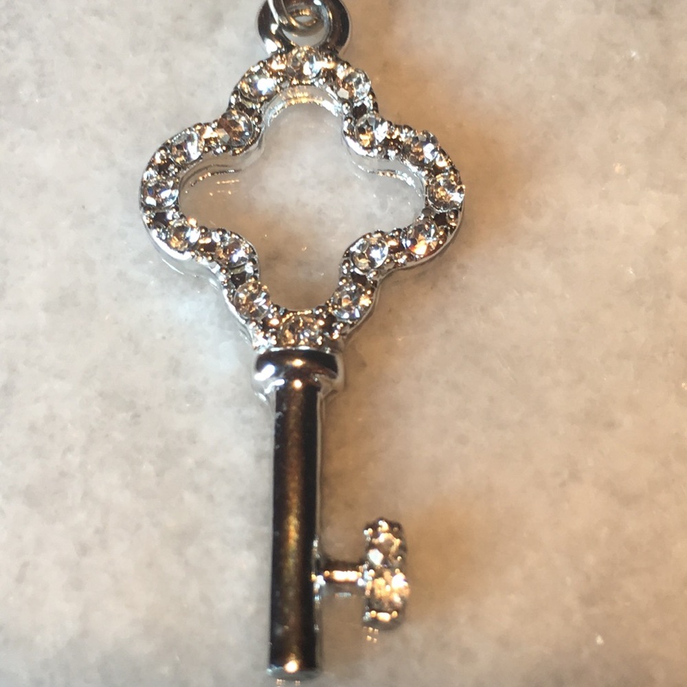 Crystal Rhinestone Key Necklace - Picture 9 of 14